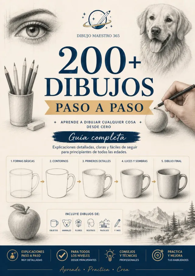 Portada original de Dibujo Maestro 365: 200+ Dibujos Paso a Paso