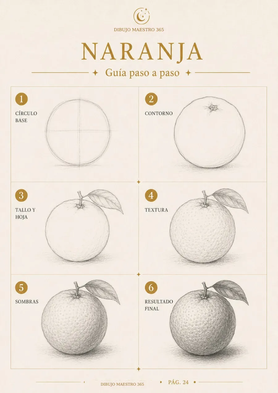 Página real del PDF: forma y sombreado de una naranja.